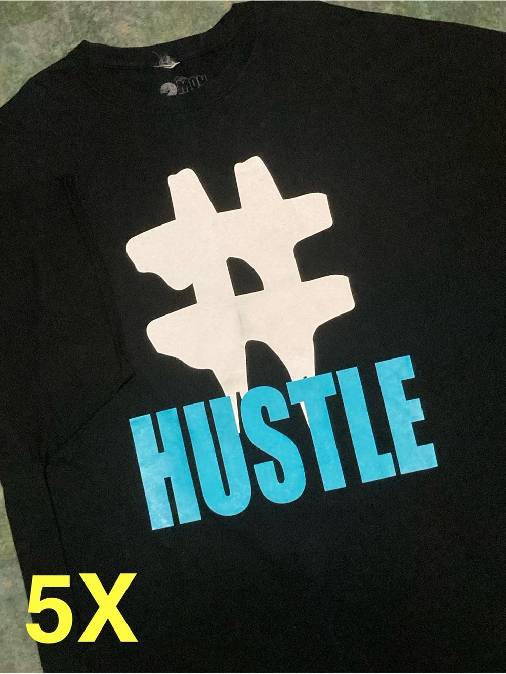 5XL 2 Monkeys #Hustle Graphic Tee T-Shirt, Oversized Baggy Old School Streetwear